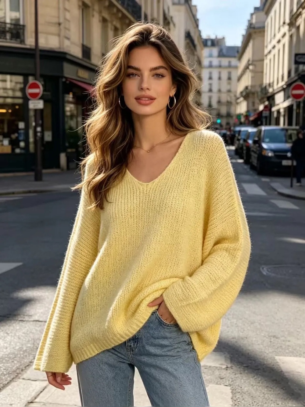 Made in Italy ๐ฎ๐น V-Neck Oversized Women's Sweater